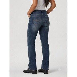 Wrangler Retro Mae Trouser Jeans Womens 7/8x36 Dark Wash Stretch Denim Wide Leg